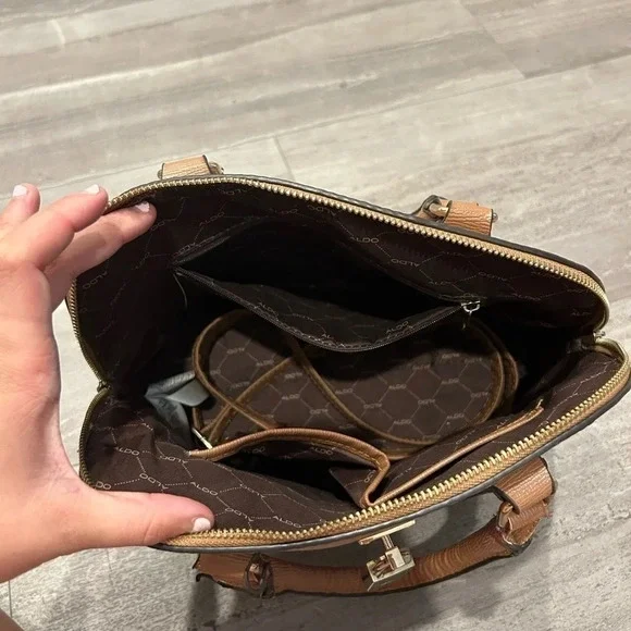 Aldo Brown Crossbody  Zipper Purse - Picture 4 of 5